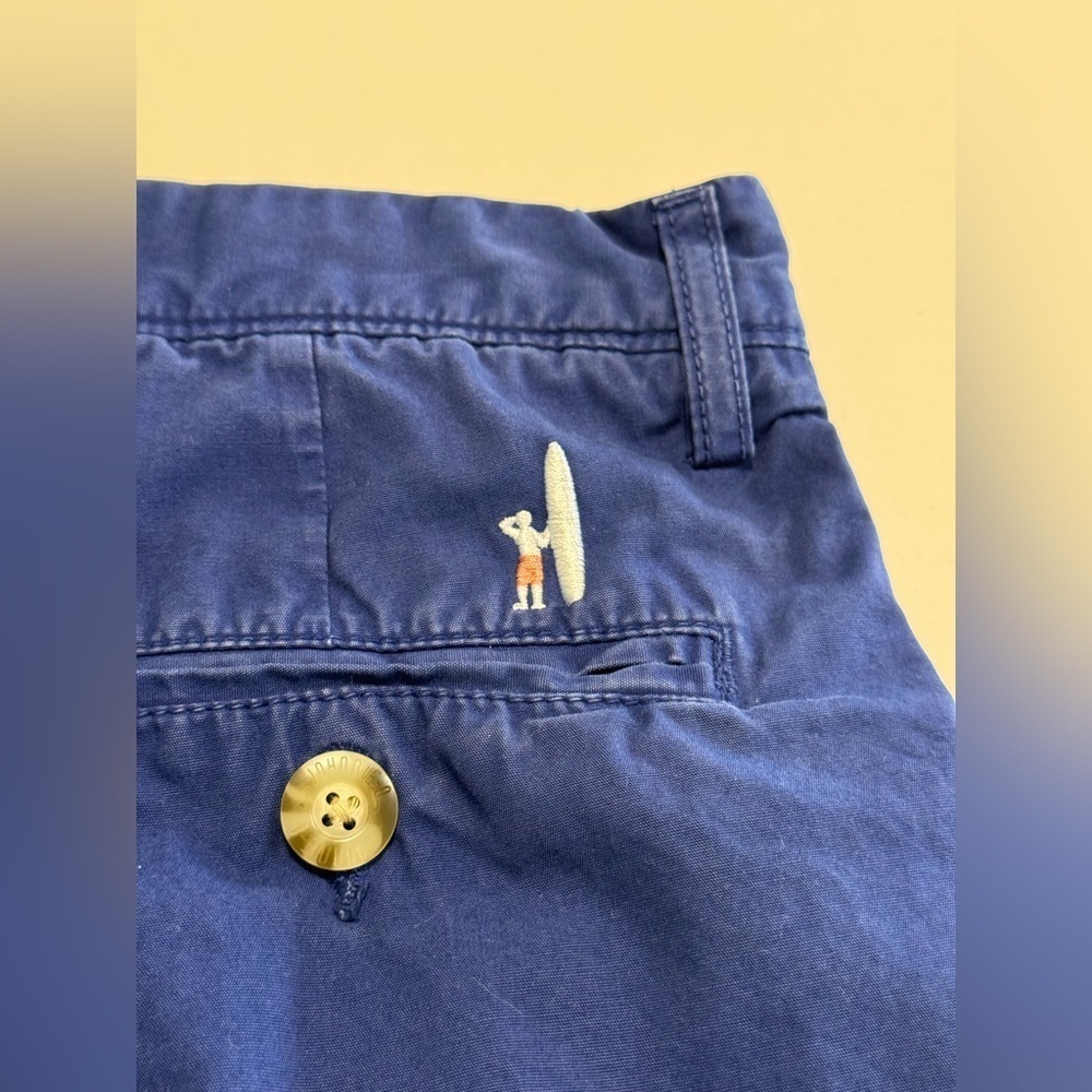 Johnnie O Shorts Mens Size 34X10 Blue Chino Golf 100% Cotton Flat Front Classic - Picture 6 of 11